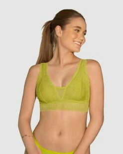 Bralette Triangulaire En Tulle Et Dentelle élastique à La Base De La Poitrine