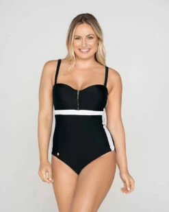 Maillot De Bain Une Pièce à Contrôle Doux Du Ventre à Porter Sans Bretelles Ou Bretelles Classiques