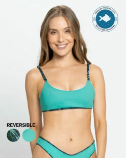 Haut De Maillot De Bain BIO-PET Réversible à Bretelles Fixes -LEONISA Soldes 192117R 515 1200X1500 usa 2