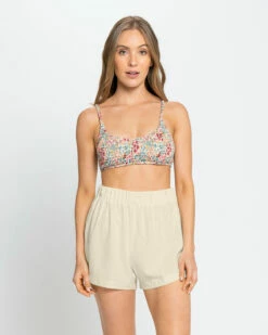 Short Type Lin Avec Ceinture élastique En Fibres Naturelles -LEONISA Soldes 193477 898 1200X1500 usa 3