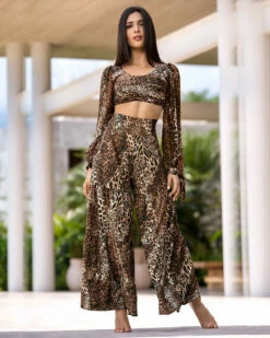 Pantalon De Plage Avec Taille Smockée En Nid D'abeille -LEONISA Soldes 193480 897 1200X1500 3