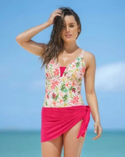 Maillot De Bain Amincissant Une Pièce Avec Jupe -LEONISA Soldes 19A051 012 1200X1500 3