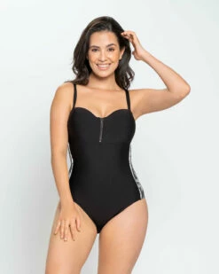 Maillot De Bain Une Pièce Avec Contrôle Doux Du Ventre Et Fermeture Fonctionnelle