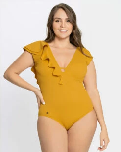 Maillot De Bain à Contrôle Doux Avec Bords Côtelés Sur Les Côtés -LEONISA Soldes 19A103N 122 1200X1500 TG 1