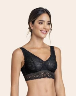Bralette Triangulaire Avec Dentelle Sur Le Devant Et Tissu Uni Dans Le Dos